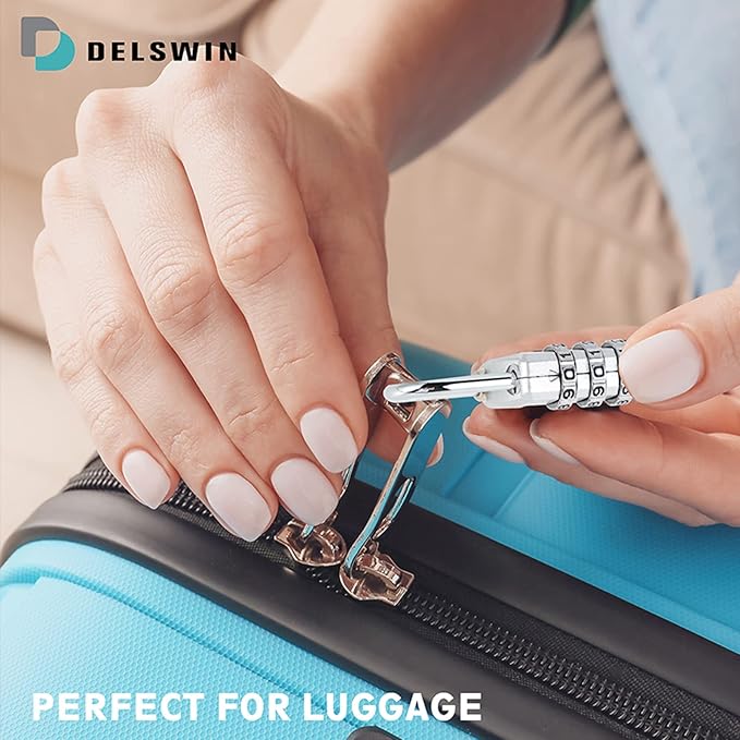 DELSWIN Small Combination Lock for Locker - 8Pack Resettable Luggage Locks for Backpack Suitcase - Gym Employee Locker Lock Combo Padlock