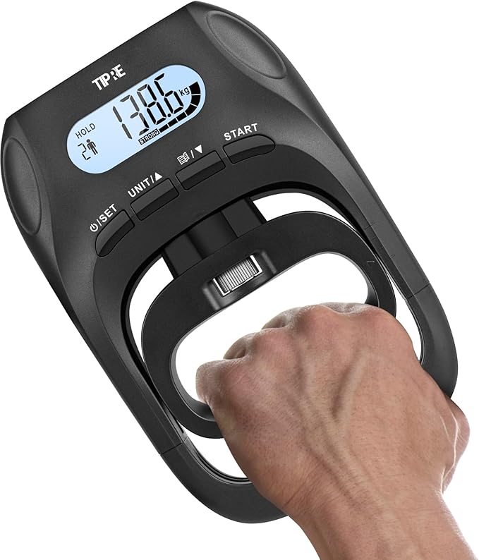 396lbs/180kg Grip Strength Tester, Hand Grip Dynamometer, Digital Grip Strength Tester with LCD Display, Adjustable Hand Grip Training Gauge, Hand Grip Testing for Sports Home School Use