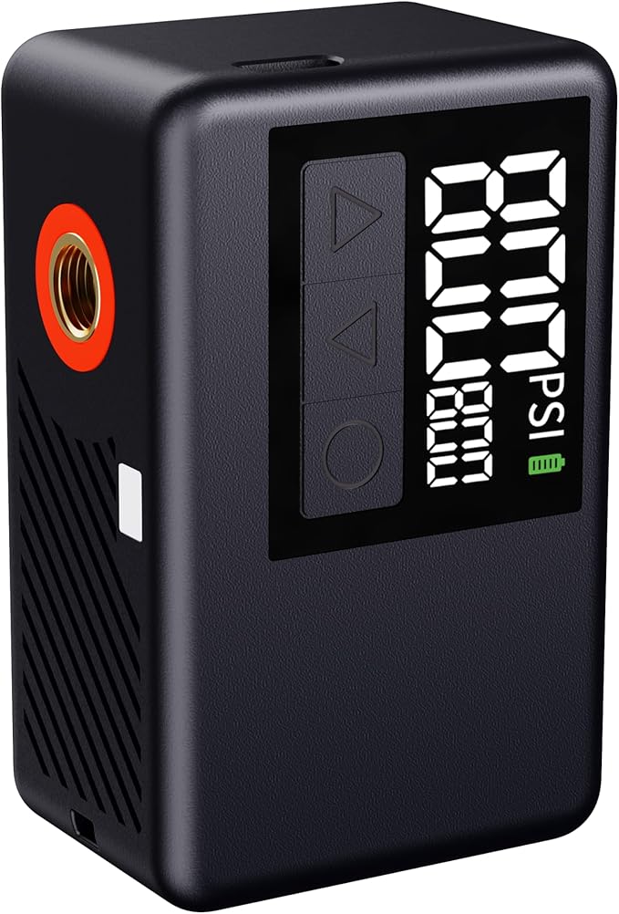 BL-01 Mini Cordless Tire Inflator – 120 PSI USB-C Rechargeable Brushless Air Pump with Digital Pressure Gauge, Auto Shut-Off – Portable Air Compressor for Road, Mountain, Electric Bikes, Balls