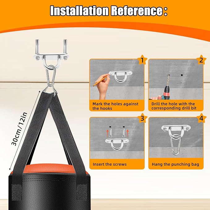 Hanging Punching Bag for Kids, 2FT PU Leather Kicking Bag with Boxing Bag Gloves, Heavy Bag Boxing Equipment for Training Karate Muay Thai Kick Taekwondo(Unfilled)
