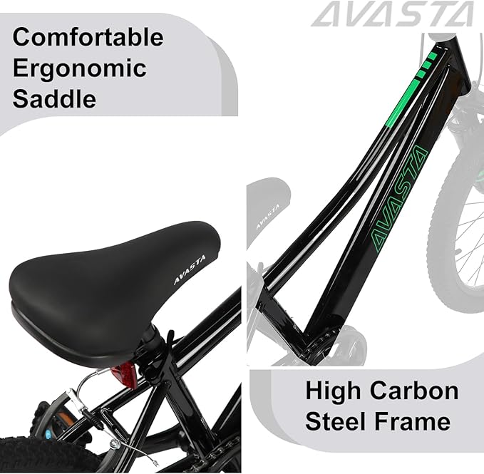 AVASTA Govet 20'' Kids Mountain Bike for 6-12 Years Old Boys Girls with Suspension Fork, 6 Speeds Drivetrain, Multiple Colors