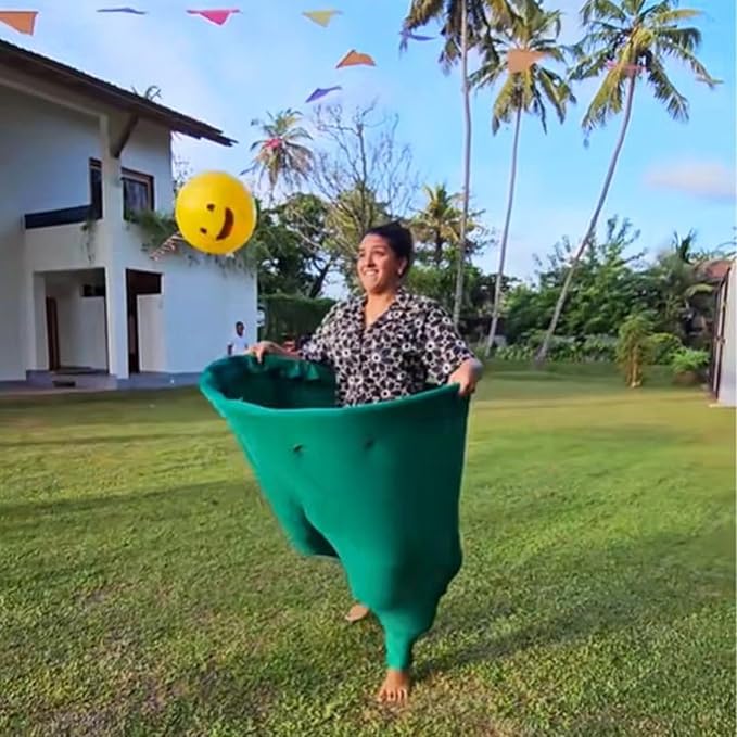 Granny Pants Yard Game, Giant Outdoor Party Game with 4 Bouncy Balls and Pump,Team Relay Family Reunion Party Field Game Set