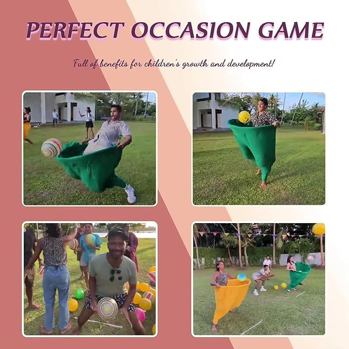 FunFling Granny Pants Yard Game - Oversized Outdoor Toss Game with 16 Throwing Balls for Adults & Kids, Giant Lawn Games for Backyard BBQ, Birthday Parties & Team Building Events