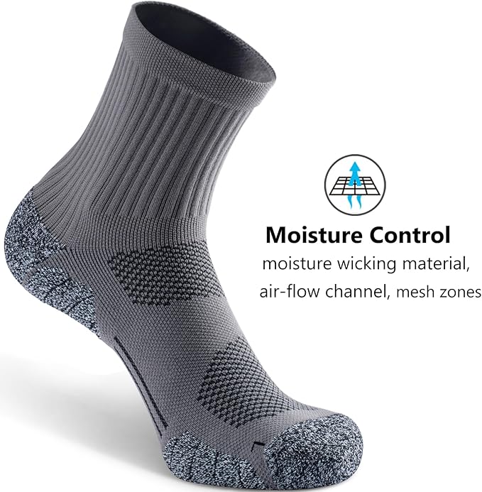 CWVLC Cushioned Compression Sport Quarter Socks for Men Women Youth