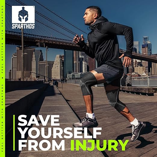 Sparthos Knee Compression Sleeves by (Pair) – Joint Protection and Support for Running, Sports, Knee Pain Relief – Knee Brace for Men and Women (Midnight Black, XX-Large)