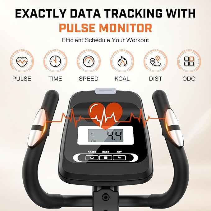 ANCHEER Elliptical Exercise Machine, Ultra-Silent Magnetic Elliptical Training Machines for Home Gym with Pulse Rate Grips, LCD Monitor, 14 Resistance Levels Max 400Lbs