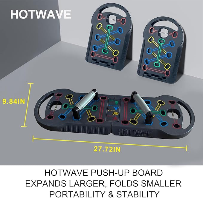 HOTWAVE Portable Exercise Equipment with 16 Gym Accessories.20 in 1 Push Up Board Fitness,Resistance Bands with Ab Roller Wheel,Full Body Workout at Home