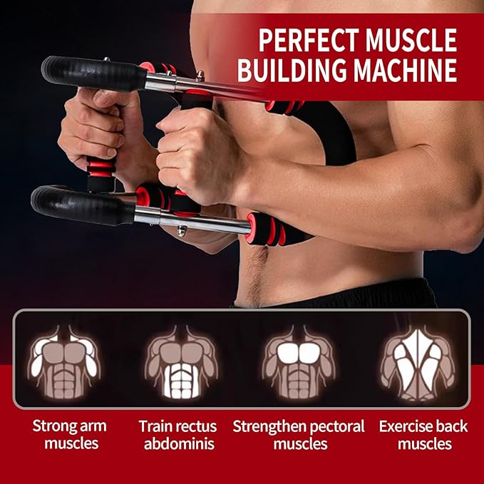 Twister Arm Trainer,Adjustable 66-110lbs Chest Workout Equipment for Men & Women,Ergonomic Home Gym Strength Trainer with Anti-Slip Handles & Carry Bag