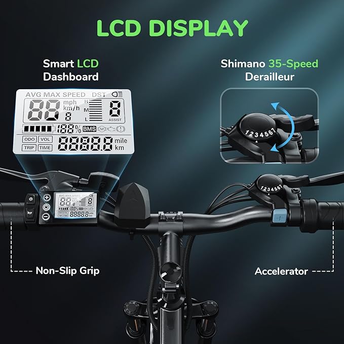 Electric Bike for Adults 750W Peak, 26" Mountain E-Bike, 55 Miles + 20MPH Adult Electric Bicycles for Road Sand Mountain