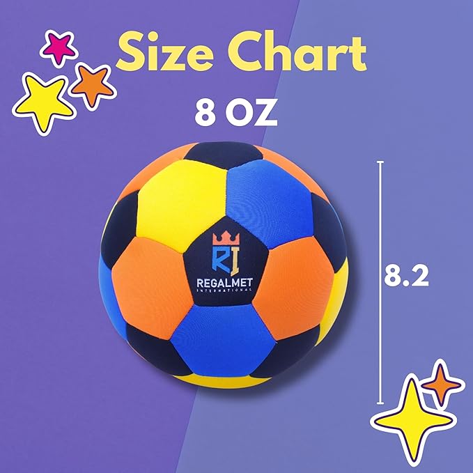 Regalmet Indoor Soccer Ball for Kids Ages 4–12 | Wall Safe Soft Foam Ball | Silent Soccer Ball for Training & Play | Size 4 Kickball for Boys & Girls | Great Soccer Gift Idea