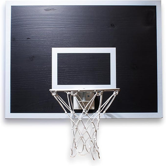 CALIKIWIPROS Mini Basketball Hoop Set Pro League Decorative Solid Wood Wall Mount, Includes 9’ Hoop & 5 mini Basketballs, Classic Look with Colors Matching Some pro Teams.