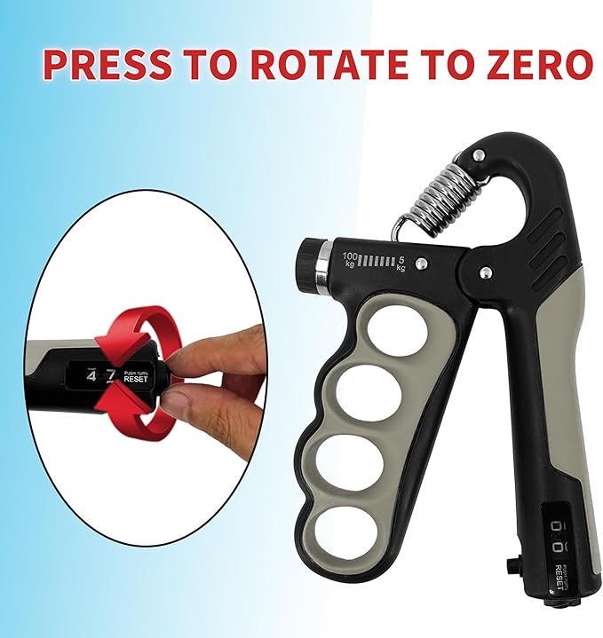 Senston Grip Strength Trainer 2 Pack - Adjustable 11-220Lbs (5-100KG) with Auto Counter, Hand Grip Strengthener, Forearm Exerciser for Athletes, Musicians, Gym, Home, Injury Rehab