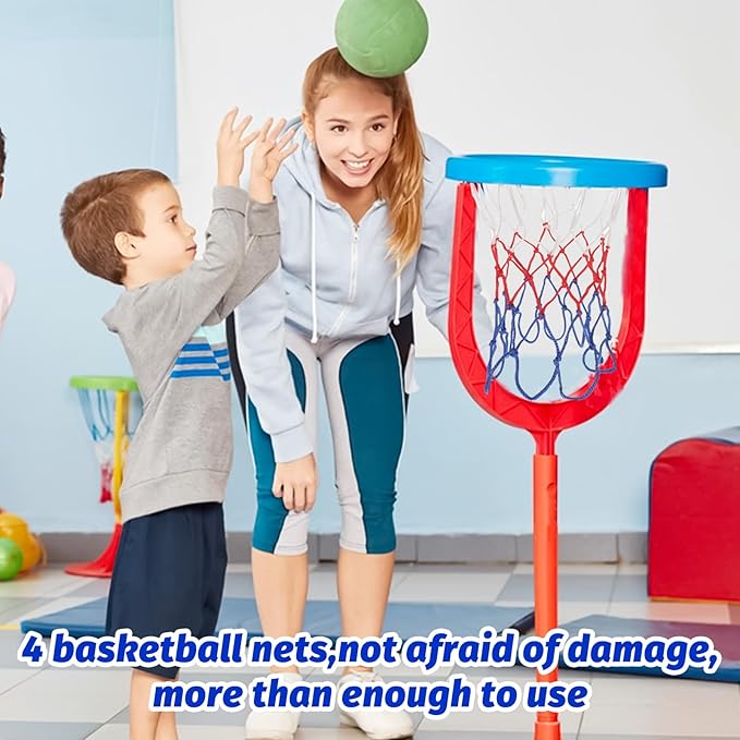 4 Pcs Small Replacement Net for Mini Basketball Hoop Fits 8 Loops, 8"-10.25" Rims, Rainproof Sunscreen All Weather Anti Whip Mini Basketball Net for Indoor Door, Room Walls