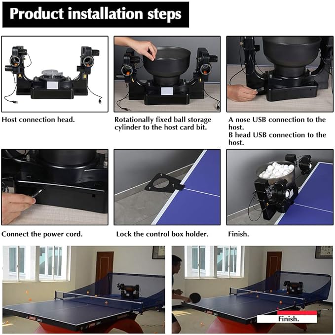 ZXMT Table Tennis Robots for Training, Table Tennis Machine, Advanced Pingpong Machine Automatic Tennis Balls Launcher with Customize Spin, Frequency, Ball Speed, Rotation Intensity, Landing, Height