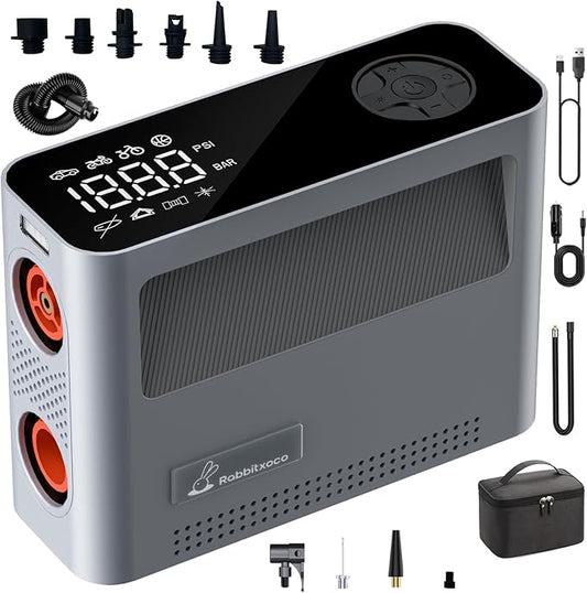 Paddle Board Pump 10 Pump Modes SUP Air Pump 500L Airflow/min Tire Inflator Portable Air Compressor 4X Speeds Electric Air Pump Suitable All Model Tires, Tents, SUP, Air Mattess, Kayak