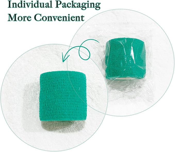 15 Pcs Self-Adhesive Bandage Wrap 2" X 5 Yards Elastic Cohesive Bandage Wrap Rolls Elastic Self-Adherent Tape for Stretch Athletic, Sports, Wrist, Ankle