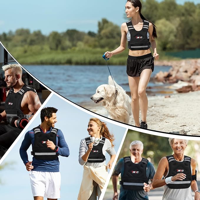 Adjustable Weighted Vest for Men and Women,04-10lb/11-20lb/20-32lb Vest with 6 Ironsand Weights for Strength Training,Body Weight Vest Exercise Set for Running, Walking and Home Workouts