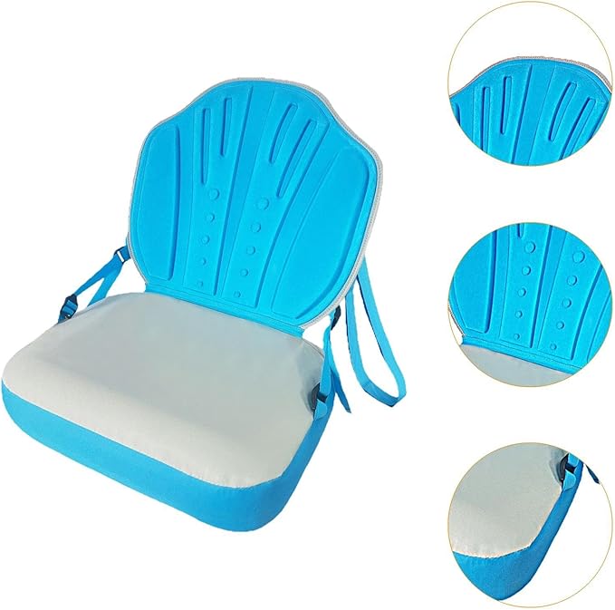 Kayak Seat Inflatable Accessory Adjustable Strap Easy to Install with Backrest Paddle for Rowboats Kayaks Rafting
