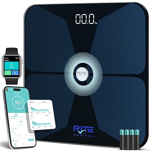 Smart Weight Scale for Body Weight with Mobile App | Tri-Color Breathing Light | Digital Weight Scale for BMI, Body Composition, Muscle & More