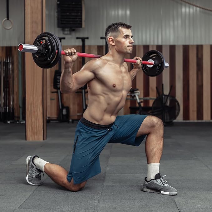 RitFit Barbell Weight Set - 4/6FT Olympic Barbell with Weight Plates (55-275LB Total) - Weightlifting Equipment for Squats, Curls, Deadlifts, Presses, Hip Thrusts