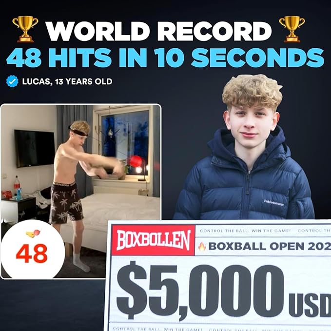 Boxbollen® Boxing Reflex Ball – Celebrity-Endorsed Reaction Trainer | App-Connected Punch Counter | Fun Fitness for All Ages | Improve Coordination & Agility | Ideal Gift for Home Workouts