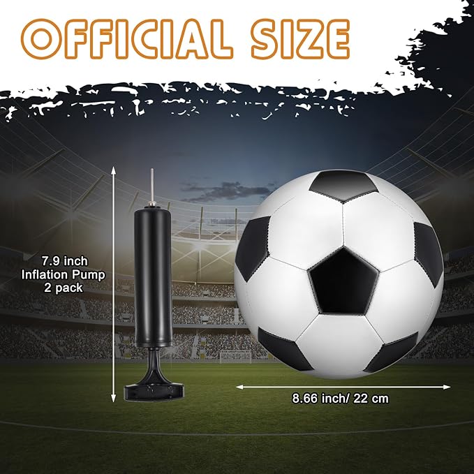 12 Pcs Soccer Balls for Teen Adult Bulk Deflated Soccer Ball with Pump Size 5 Indoor Outdoor Training Practice for School Sports Game Birthday Gifts Party Back to School