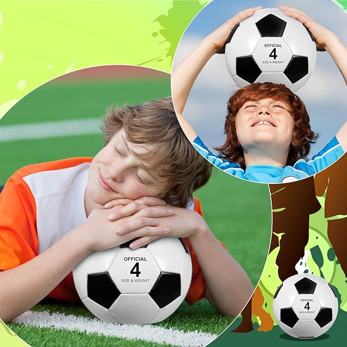 HyDren 24 Pack Soccer Balls Bulk with Pump Official Outside Christian Charity Donation Sport Soccer Balls Gifts for Teens Adults