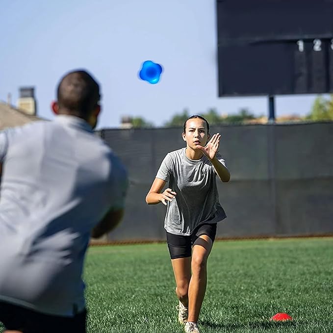 Smart Reaction Ball, Reflex Ball Hit Different Angles Change Light Color Intelligent Agility Training Light Ball for Hand Eye Coordination Training, Rechargeable, High Elasticity Silicone (3)