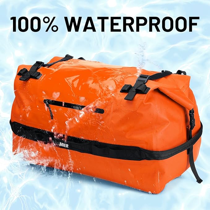 MIER Large Waterproof Duffel Bag Rolltop Dry Backpack Duffle Bags for Kayaking, Rafting, Boating, Swimming, Camping, Travel, Gym, Beach, 60L/80L