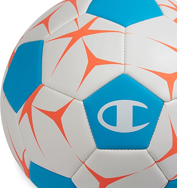 Champion Youth & Adult Soccer Ball - Paneled Design, Enhanced Control, Durable Cover & Butyl Bladder, for Indoor & Outdoor Training, Sizes 3, 4, 5, Includes 6" Pump