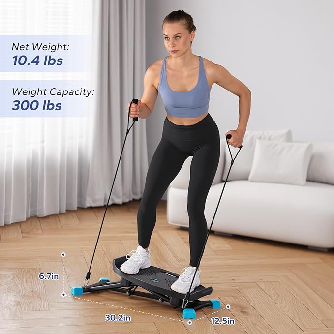 MERACH Balancing Machine for Full Body Workout, Sliding Ski Simulator with Resistance Bands, 300 LBS Loading Capacity Exercise Workout Equipment for Women﻿(Black)
