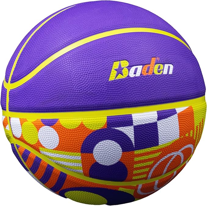 Baden | Legend Court Canvas | Creative Design Outdoor Rubber Game Basketball | Youth & Adult Size 5,6,7