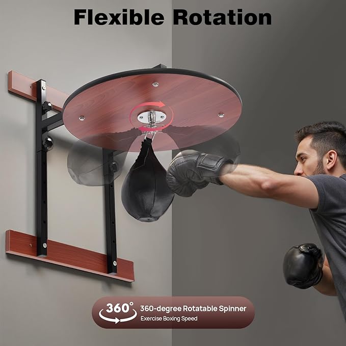 Speed Bag Platform Kit Speed Bag for Boxing Speed Punching Bag Training Equipment - Wall-Mounted, Height Adjustable, 360° Swivel Punching Ball