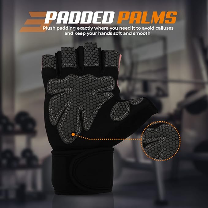 Bear Grips Weight Lifting Gloves for Men & Women | Half Finger Lifting Gloves | Full Finger Workout Gloves for Men | No Finger Exercise Gloves l Compression Weightlifting Gloves | Gym Gloves for Men