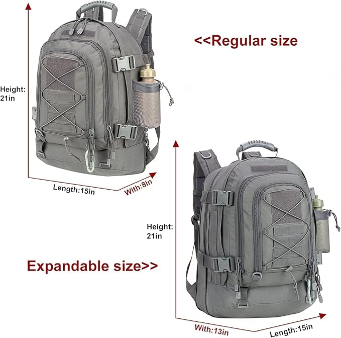 Expandable 40-64L Military Tactical Backpack 3 Day Bag Hiking Gym Sport Camping