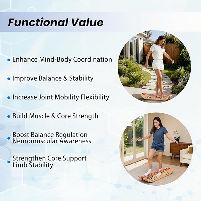 Slackline Balance Board Trainer for Kids & Adults – Pre-Assembled Wooden Board with Premium Stand, Core Strength & Flexibility Trainer for Home,Gym,Yoga,or Office Workouts