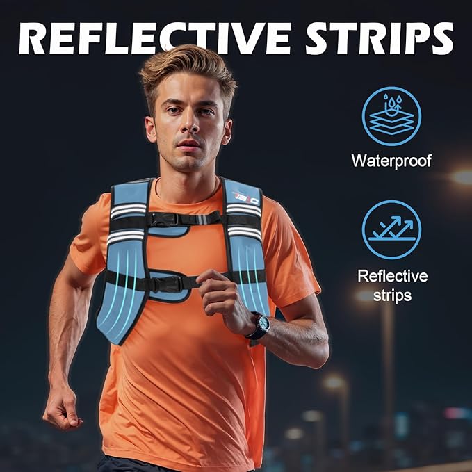 Weighted Vest Woman, 6 LB Womens Weight Vest for Walking, Strength Training Weight Vests for Men, Reflective Stripe Fitness Vest for Workout Running Jogging