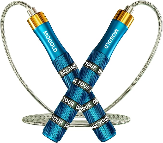 Pro Adjustable Speed Jump Rope - 10ft 4mm PVC Steel Wire with Dual Ball Bearings & 360° Spin - Metal/Rubber Ergonomic Grips for CrossFit, HIIT, Weight Loss, Home Gym Workouts for Men & Women