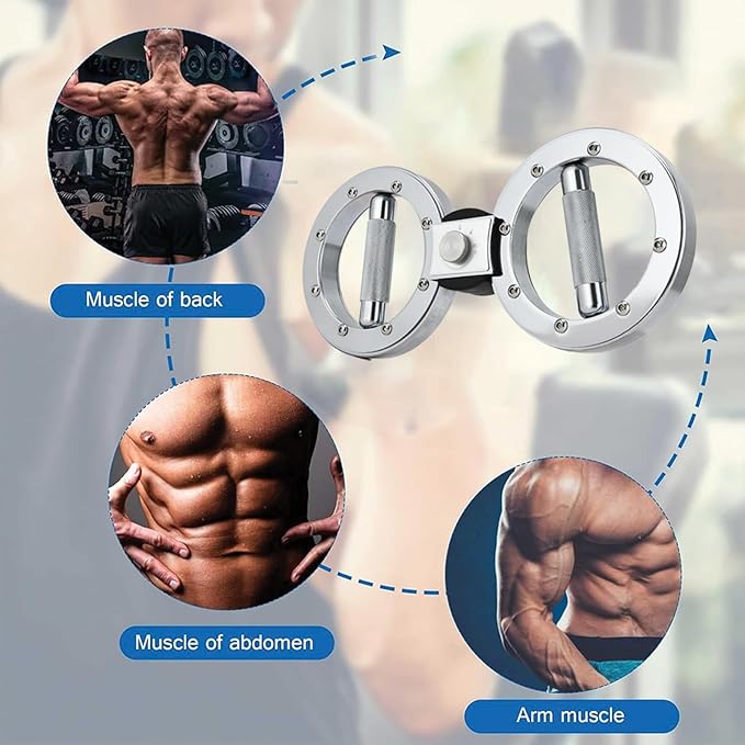 EILISON Rotating Burn Machine 12 LB, Rotating Arm Machine 360 Degree Rotating Grips, Multifunctional Spinning Burn Rotator Machine for Forearm Trainer, Boxing, Workouts (Silver)