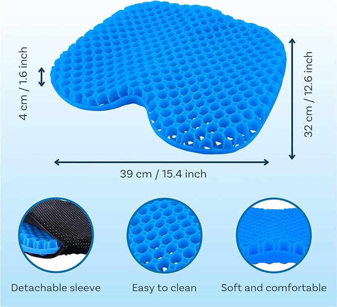 MMOBIEL Anti-Slip Kayak Seat Cushion Waterproof Kayak Gel Seat Cushion – Portable Sit in for Kayak, Boat, Canoe, Rowing etc. – Pressure Relief & Comfort Seat Cushion - Kayak
