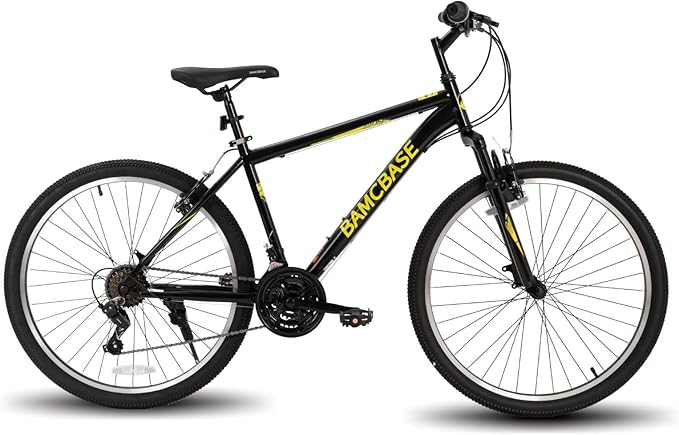 HILAND 26 27.5 29 Inch Mountain Bike, Mens and Womens MTB with 21 Speeds, High-Tensile Steel Frame, V Brake, Hardtail Bicycle for Adults