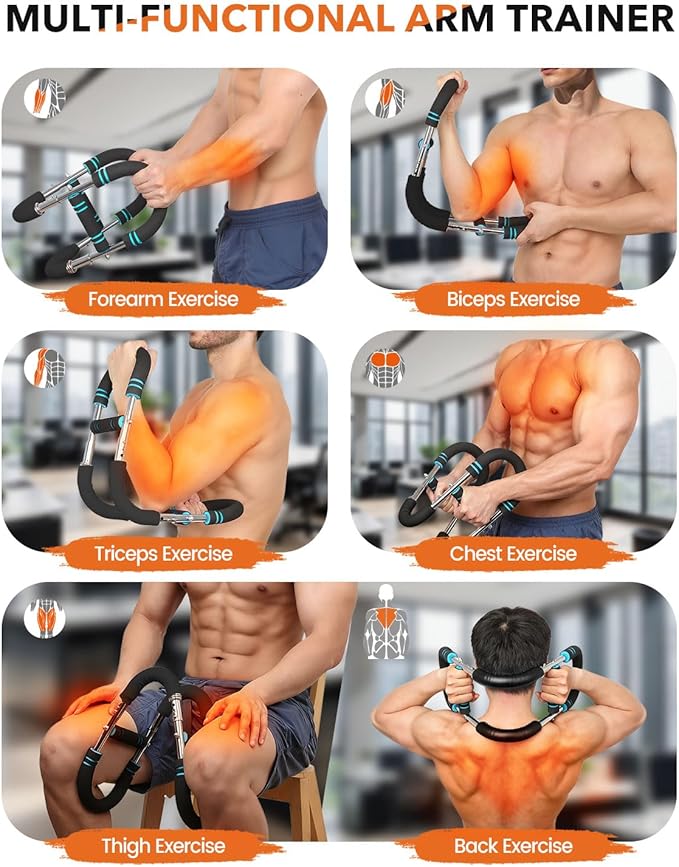 eWonLife Twister Arm Trainer - Adjustable 6 Resistance Level Arm & Chest Workout Equipment for Man Women Arm Trainer Chest Exerciser Portable Home Gym Equipment for Strengthen Upper Body