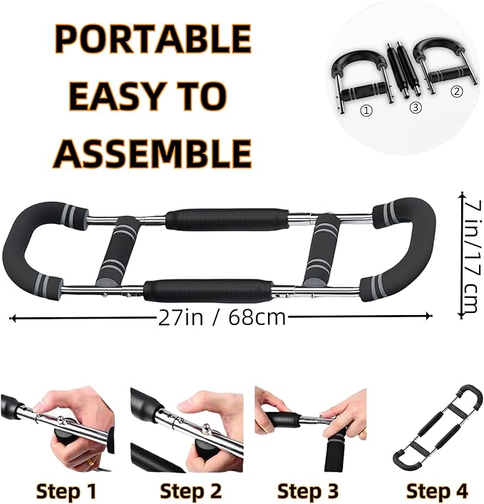 Twister Arm Trainer for Men, Adjustable Chest Workout Equipment, Mr Sculpt Gorilla Bar, Flexbar Arm & Forearm Strength Trainer for Home Gym Muscle Building