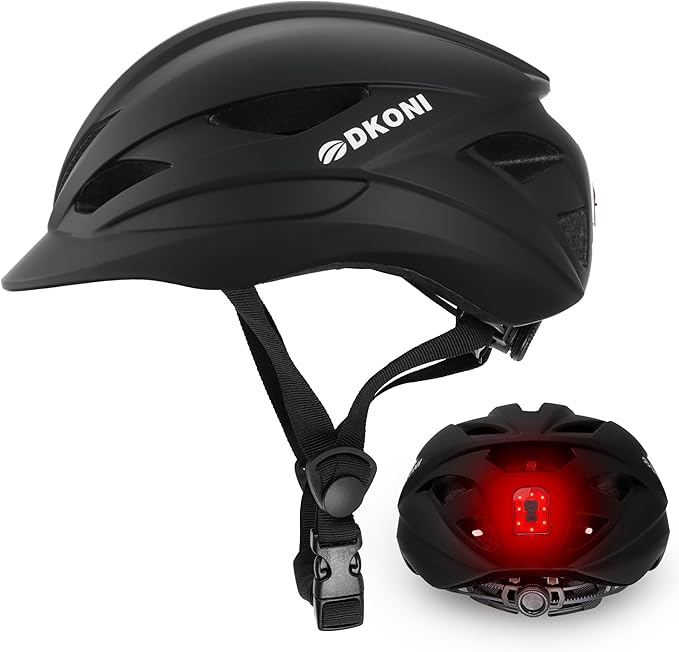 Bike Helmet Adult Urban:Bicycle Helmet for Men Women with USB Charge Detachable Taillight Helmets for Commuter Cycling Scooters