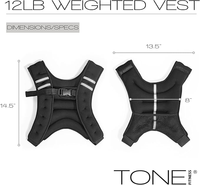 Tone Fitness Weighted Vest | 8lb or 12lb | Multiple Options