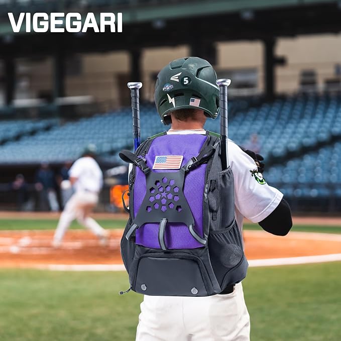 Baseball Backpack for Youth, Boys, Adults - Bat and Softball Equipment Bag With Glove Holder, Helmet, Shoes Compartment - T-Ball Accessories and Baseball Gifts