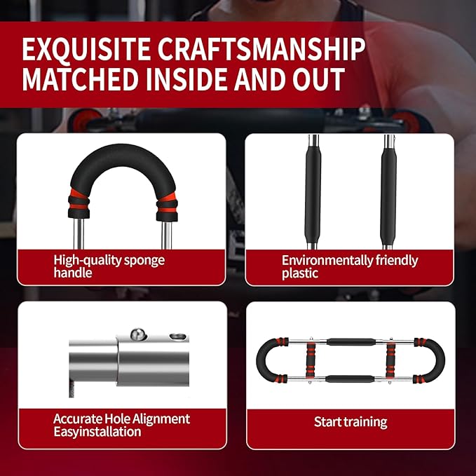 Twister Arm Trainer,Adjustable 66-110lbs Chest Workout Equipment for Men & Women,Ergonomic Home Gym Strength Trainer with Anti-Slip Handles & Carry Bag