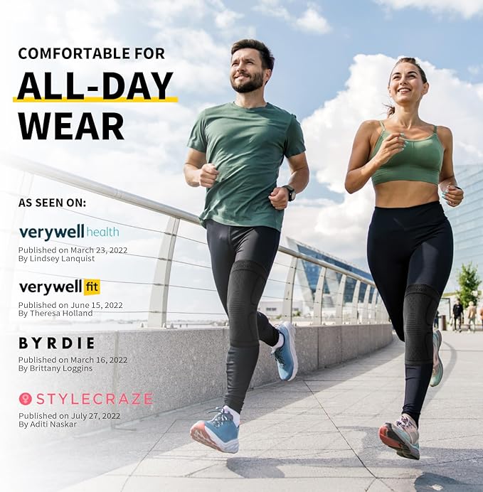 CAMBIVO 2 Pack Knee Brace, Knee Compression Sleeve for Men and Women, Knee Support for Running, Workout, Gym, Hiking, Sports (Rose,Medium)