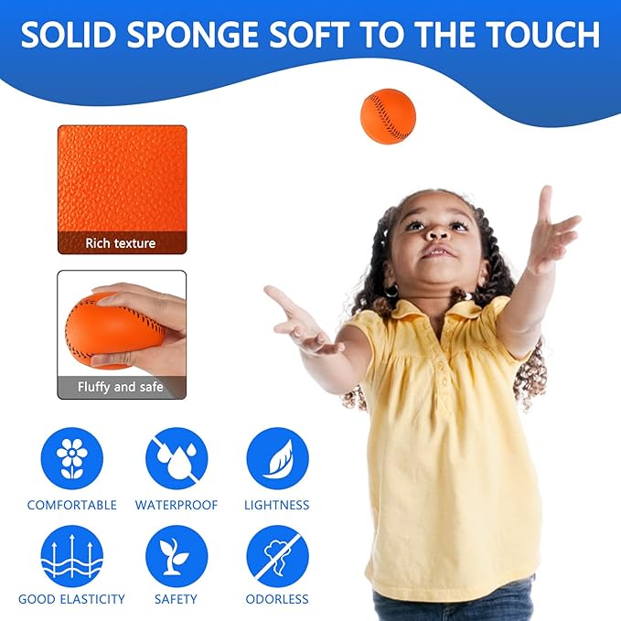 GKK Foam Baseballs 12 Pack Soft Baseballs for Youth Teenager Players Sports Foam Baseballs Training Balls for Hitting and Indoor or Outdoor Play