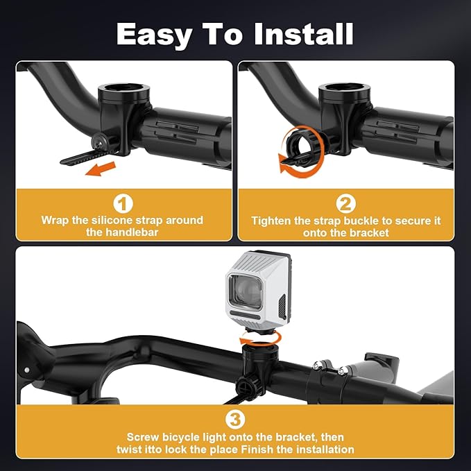 1200 LM Bike Lights for Night Riding, LED USB-C Rechargeable IPX65 Waterproof Bicycle Headlight for Mountain Road Cycling